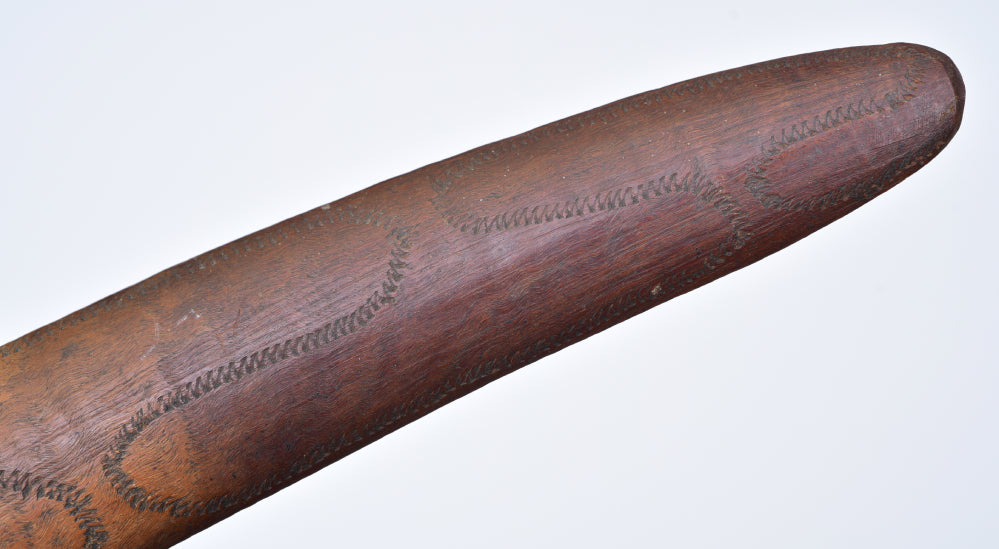 Aboriginal Boomarang with incised carving