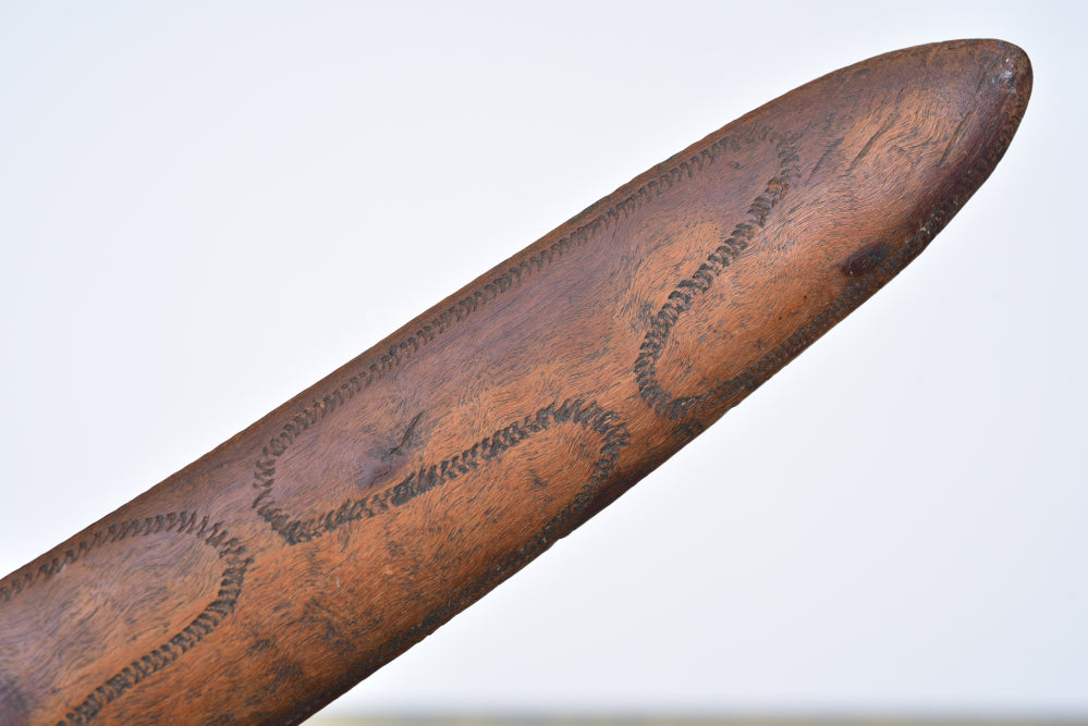 Aboriginal Boomarang with incised carving