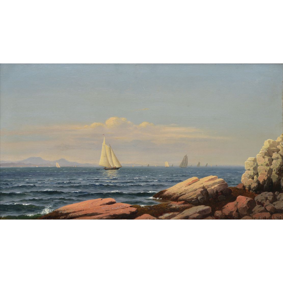 William Frederik De Haas, "Sail Boats on the Hudson"